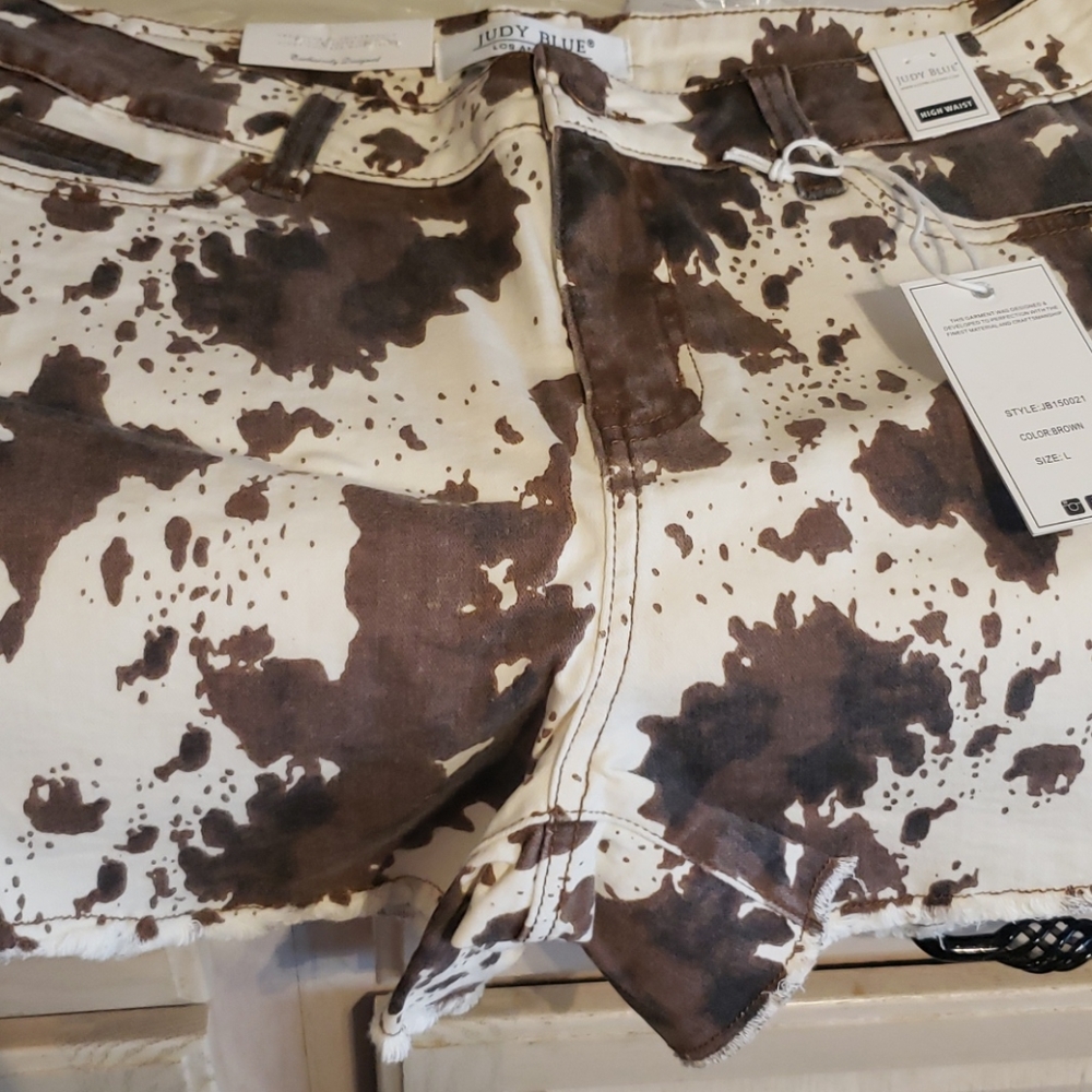 COPY - Judy Blue Cow print shorts